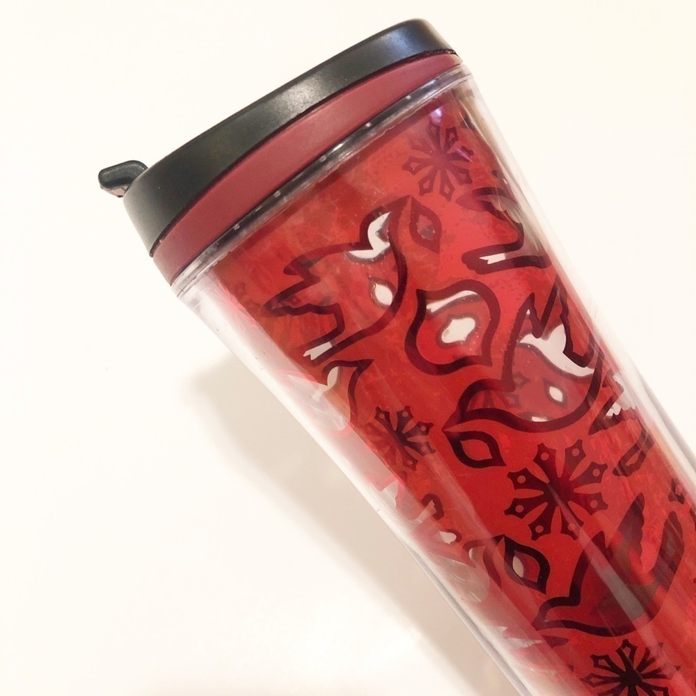 Starbucks 2008 Christmas red dove coffee tumbler